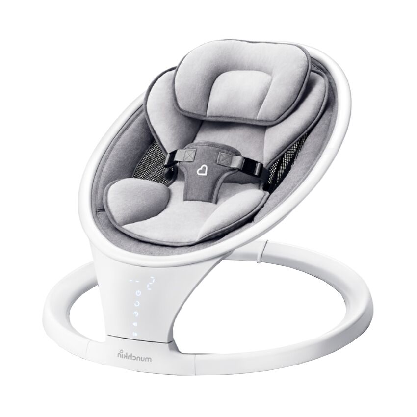 Munchkin Swing => zeer goede prijs-kwaliteit verhouding Munchkin Swing, moderne babyschommel met automatische schommelbewegingen en instelbare snelheden, biedt rust en comfort voor baby's, ideaal voor ontspanning en vermaak.
