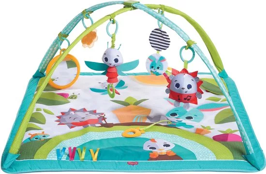 Tiny Love => populaire babygym Tiny Love Babygym – een kleurrijke en interactieve babygym met een zachte speelmat en diverse hangende speeltjes, licht- en geluidseffecten, ontworpen om de zintuigen, motorische vaardigheden en nieuwsgierigheid van baby's te stimuleren.